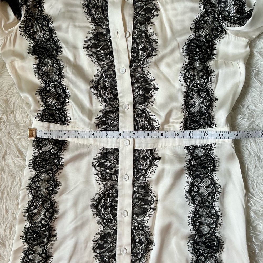 🖤 Twinset Actitude Cream and Black Lace detail Midi Dress – Size XS – NWT - Picture 8 of 8